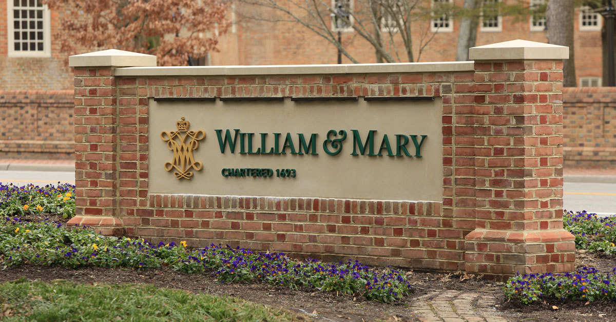 William & Mary sign